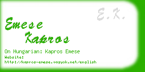 emese kapros business card